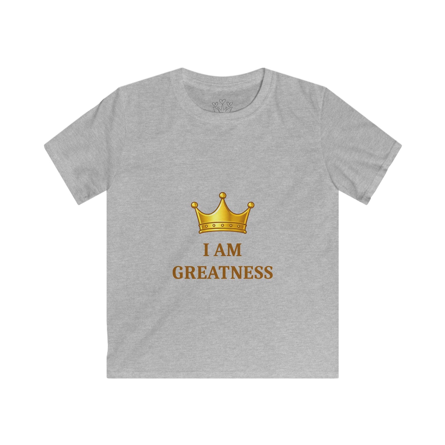 Kids "I Am Greatness" Crown Tee — Motivational Children's T-Shirt
