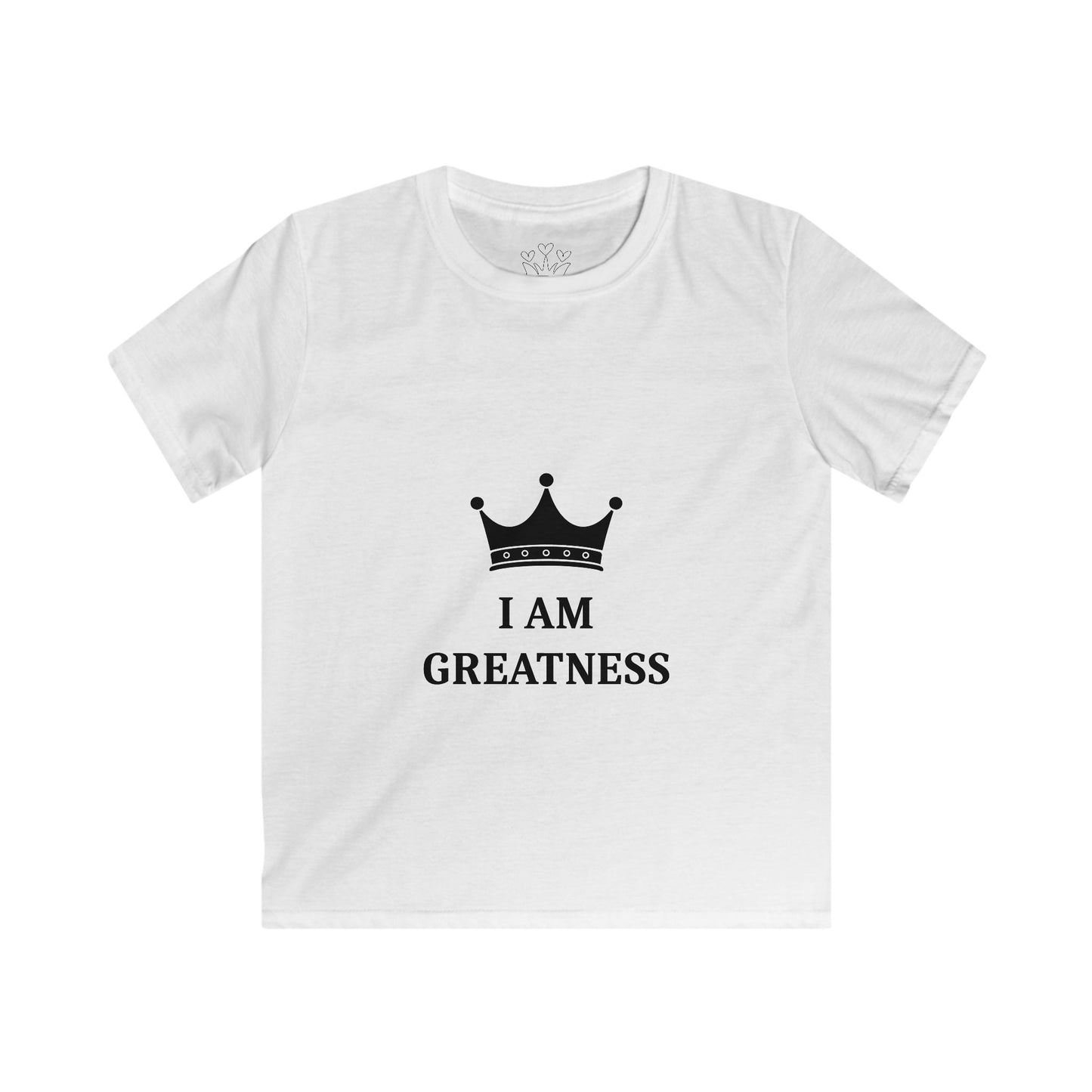 Kids "I Am Greatness" Crown Tee — Motivational Children's T-Shirt