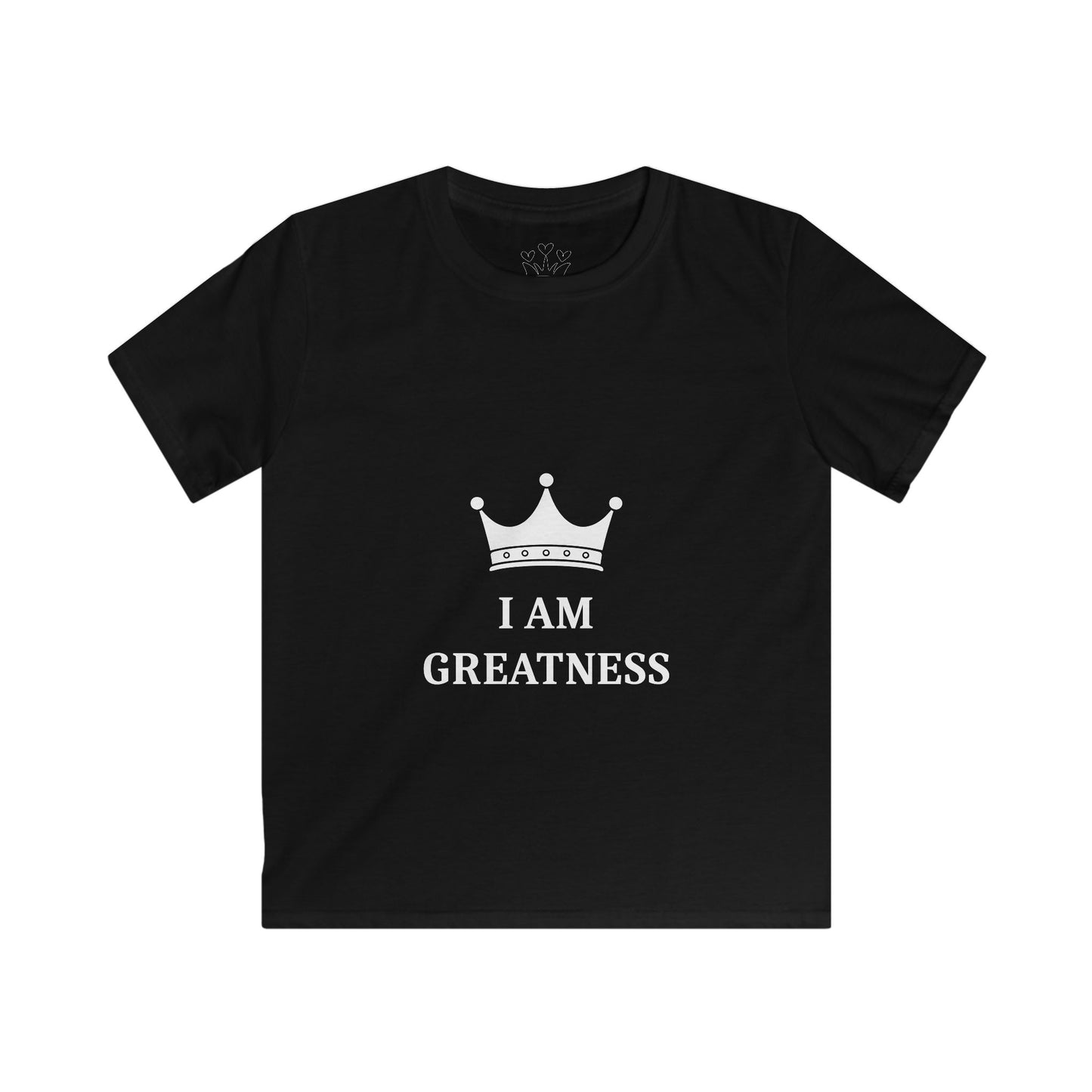 Kids "I Am Greatness" Crown Tee — Motivational Children's T-Shirt